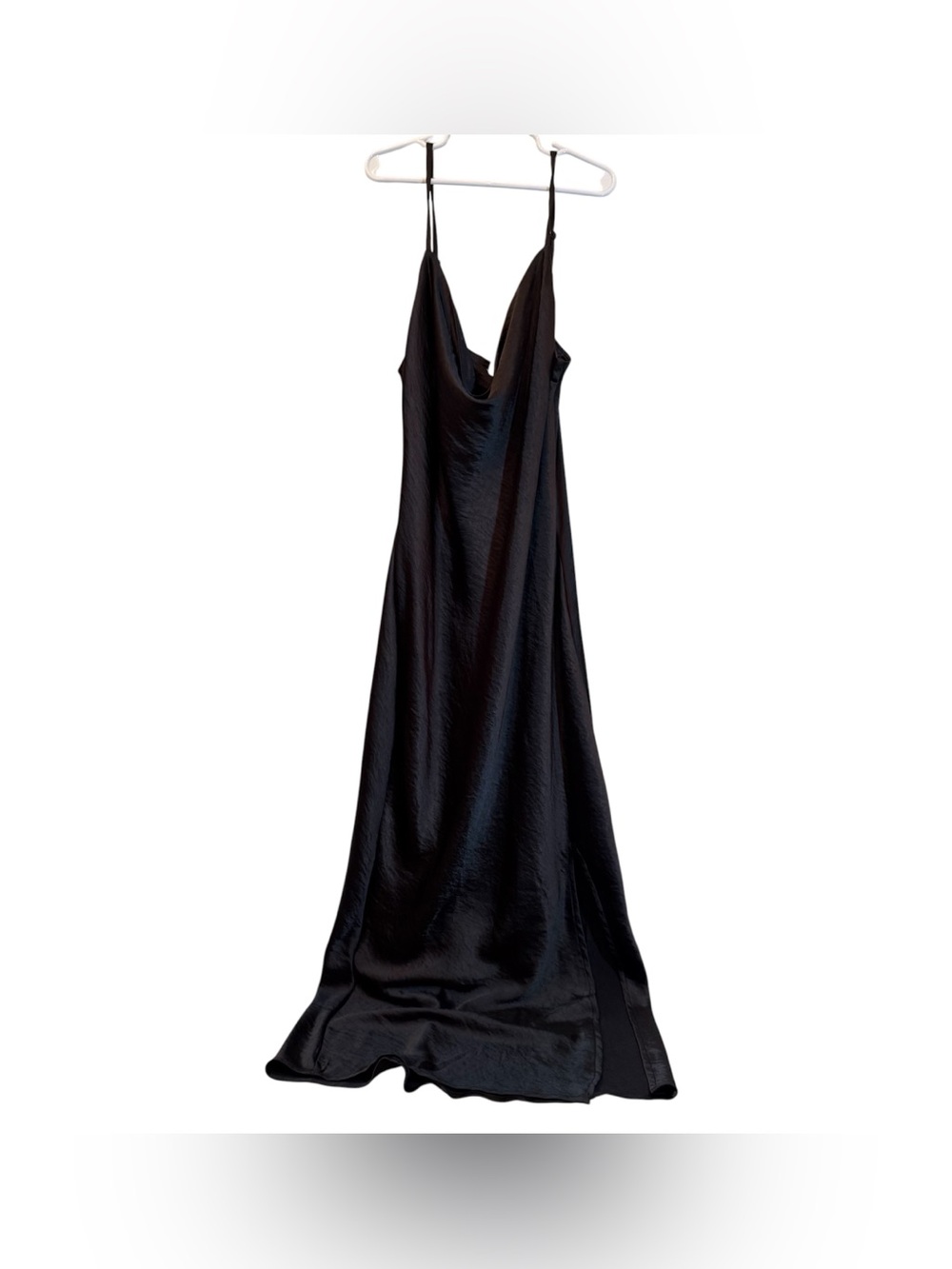 90s Y2K Style Black Satin Slip Dress – Size Small